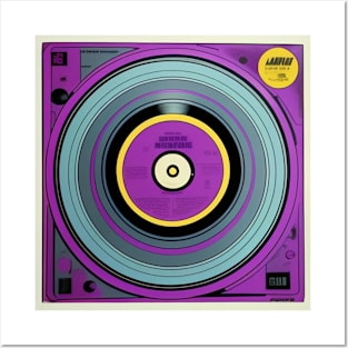 Pop Art Vinyl Record Album Cover Purple Posters and Art